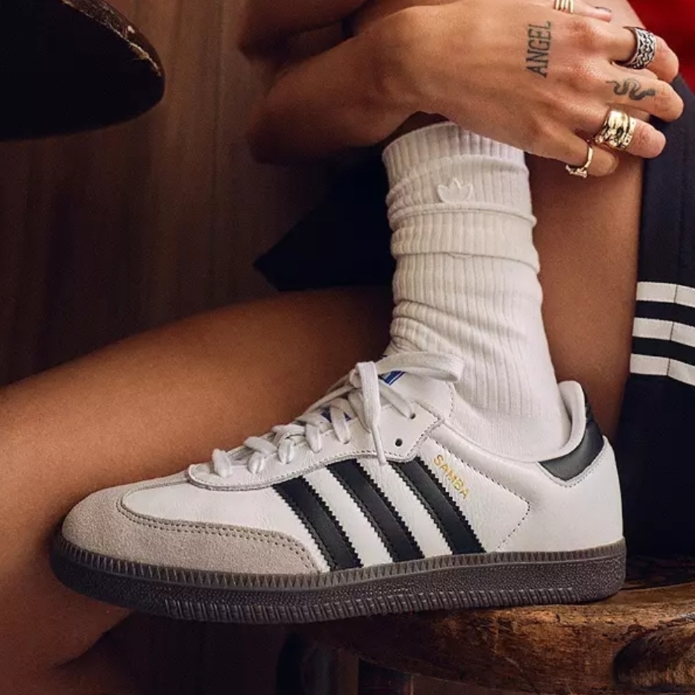 White and Black Adidas Men's Socks